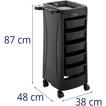 Physa Hairdresser cart with handle for hair dryer 5 drawers shelf 485 x 380 mm – image 7