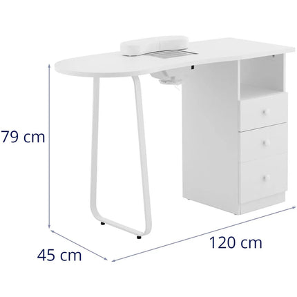 Physa Cosmetic manicure desk with dust absorber 120 x 45 cm - white – image 6
