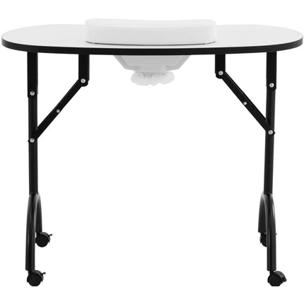Physa Desk cosmetic manicure table with dust absorber, foldable on wheels, 90 x 42 x 73 cm, white – image 2