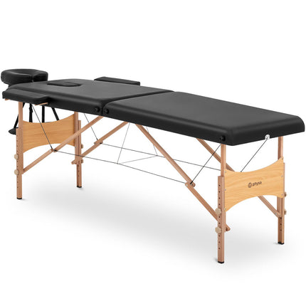 Physa Massage bed table folding wide with wooden frame of VANNES BLACK - black – image 2