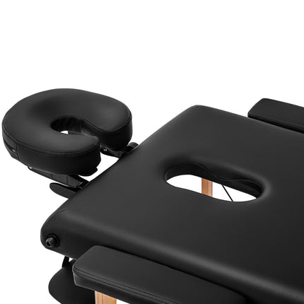 Physa Massage bed table folding wide with wooden frame of VANNES BLACK - black – image 3