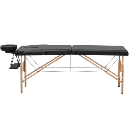 Physa Massage bed table folding wide with wooden frame of VANNES BLACK - black – image 5