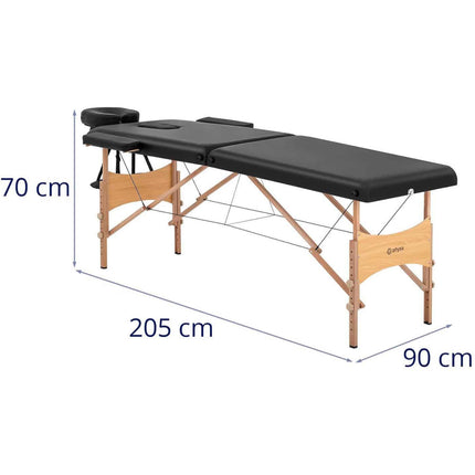 Physa Massage bed table folding wide with wooden frame of VANNES BLACK - black – image 7