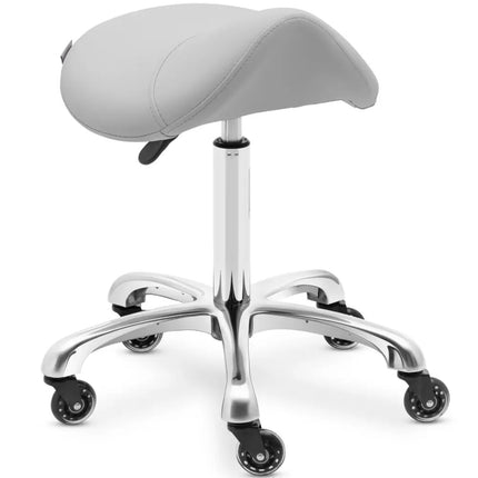 Physa Saddle cosmetic stool stool on wheels up to 150 kg YORK - light gray – image 2