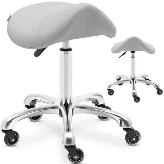 Physa Saddle cosmetic stool stool on wheels up to 150 kg YORK - light gray