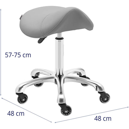 Physa Saddle cosmetic stool stool on wheels up to 150 kg YORK - dark gray – image 6