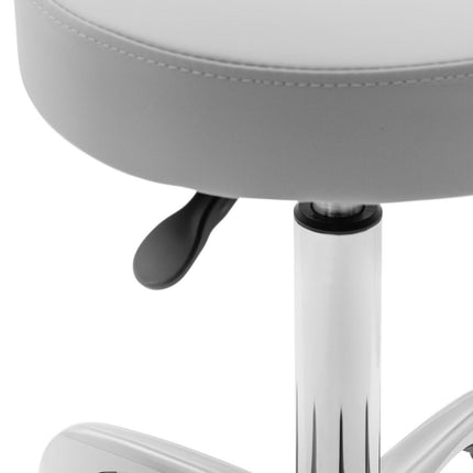 Physa Stool chair, cosmetic stool with backrest on wheels, up to 150 kg WELLS, dark gray – image 3