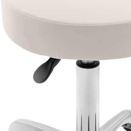 Physa Cosmetic stool chair with backrest on wheels up to 150 kg WELLS beige – image 3