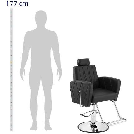 Physa Physa DUDLEY cosmetic barber chair with footrest - black and silver – image 3