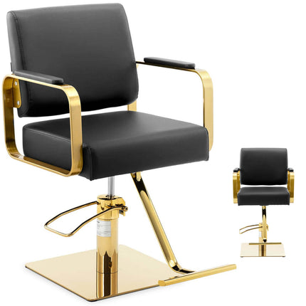 Physa Physa OTLEY cosmetic barber chair with footrest - black with gold