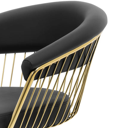 Physa LYME barber hairdressing chair with footrest - black and gold – image 4