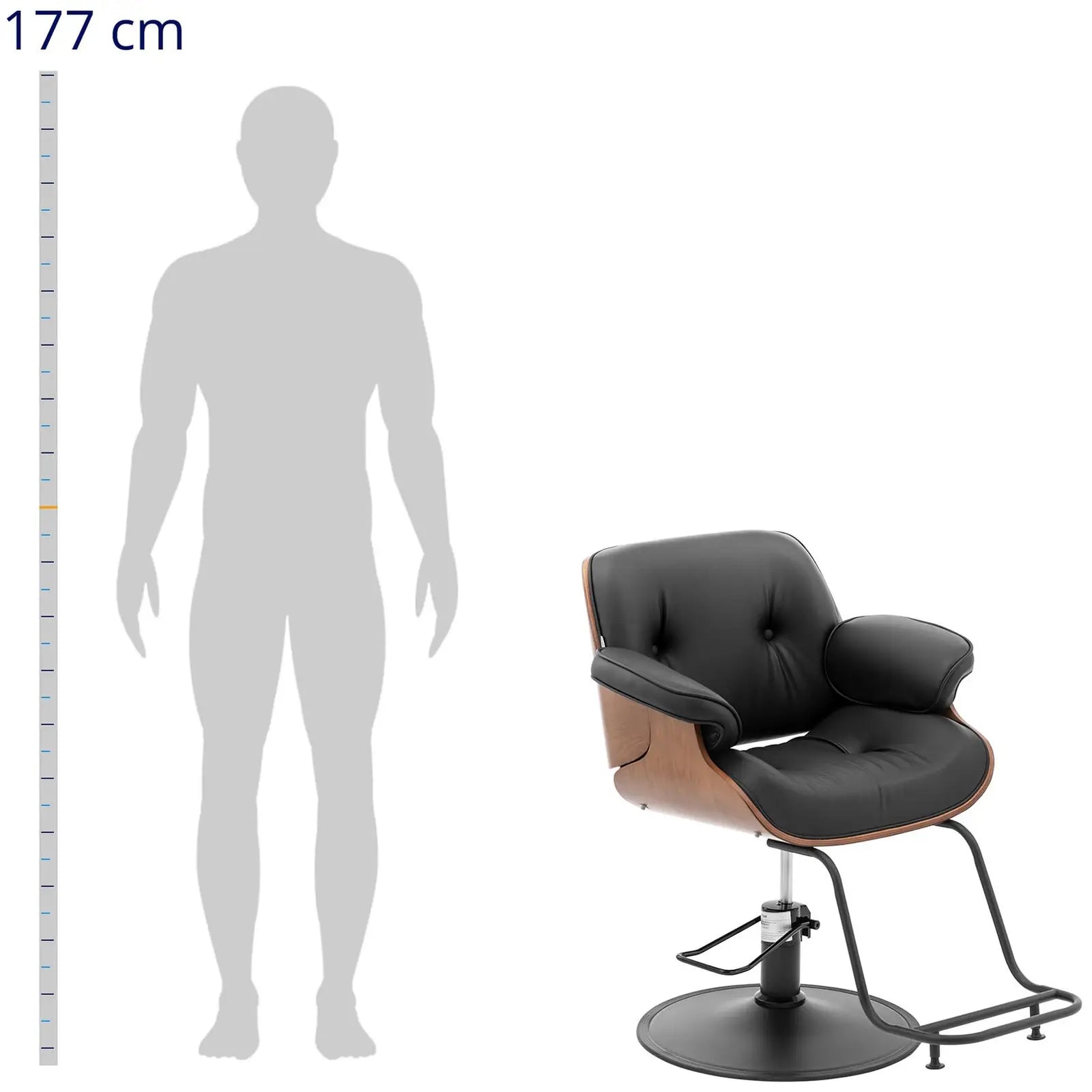 Physa PHYSA FILEY barber hairdressing chair with footrest - black – image 3