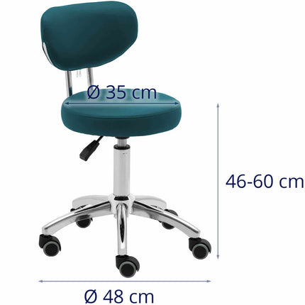 Physa Cosmetic chair with wheel support 46-60 cm ASCONA - turquoise – image 6