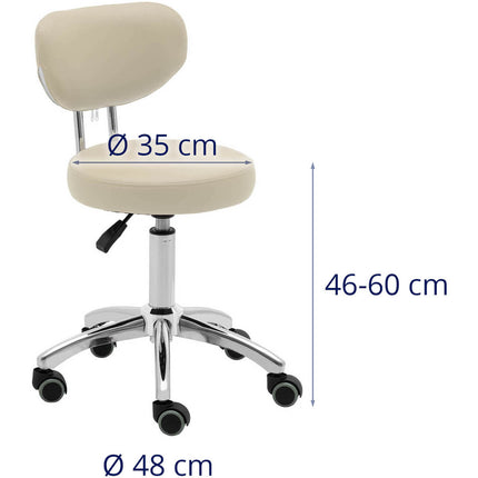 Physa Riveting cosmetic chair with wheel support 46-60 cm ASCONA - dark beige – image 6