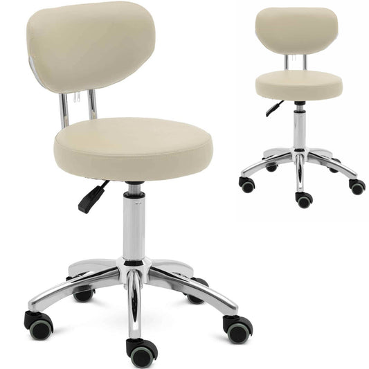 Physa Riveting cosmetic chair with wheel support 46-60 cm ASCONA - dark beige
