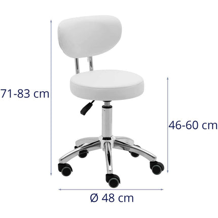 Physa Wheelchair stool hoker cosmetic with wheel support up to 150 kg ASCONA white – image 6