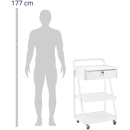 Physa Cart assistant cosmetic hairdresser 1 drawer 3 shelves 55 x 39 x 90 cm - white – image 3
