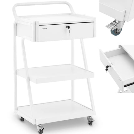 Physa Cart assistant cosmetic hairdresser 1 drawer 3 shelves 55 x 39 x 90 cm - white