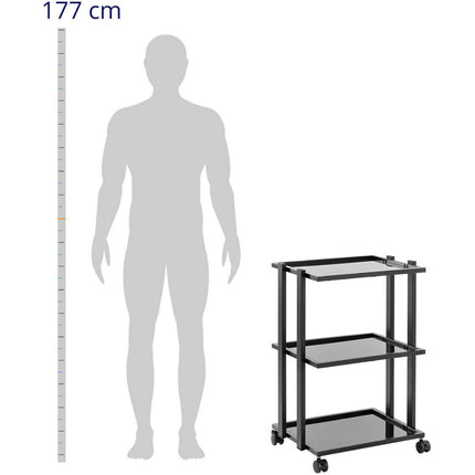 Physa Cart Beauty assistant 3 glass shelves 55 x 41 x 80 cm - black – image 3