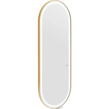 Physa Console hairdressing console mirror with LED lighting, oval, 180 x 70 cm - gold – image 2