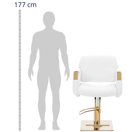 Physa Physa PENRYN cosmetic barber chair with footrest - white and gold – image 3