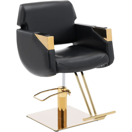 Physa Physa PENRYN cosmetic barber chair with footrest - black and gold – image 2