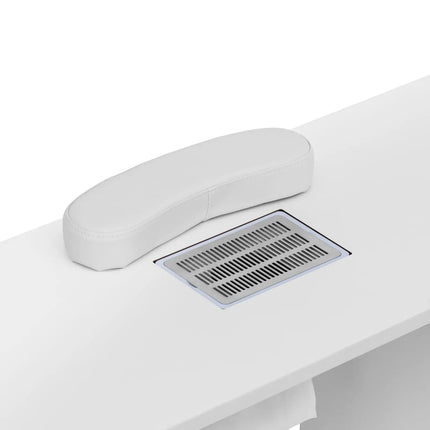 Physa Cosmetic manicure desk with absorber, 3 drawers, 2 cabinets - white and silver – image 3