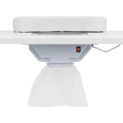 Physa Cosmetic manicure desk with absorber, 3 drawers, 2 cabinets - white and silver – image 4
