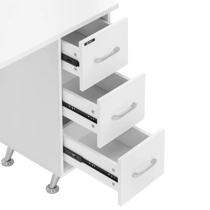 Physa Cosmetic manicure desk with absorber, 3 drawers, 2 cabinets - white and silver – image 5