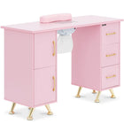 Physa Cosmetic desk with absorber support 120 x 45 x 80 cm - rose gold