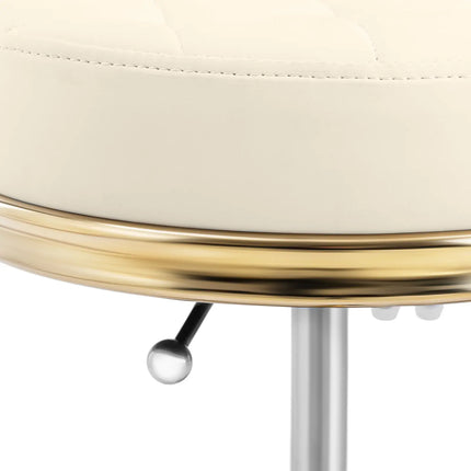 Physa Stool chair, cosmetic stool with backrest on wheels, up to 150 kg GELA, beige and gold – image 3
