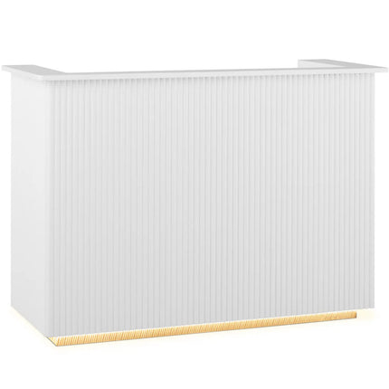 Physa Reception reception counter for the hotel living room with lighting, lockable - white and gold – image 2