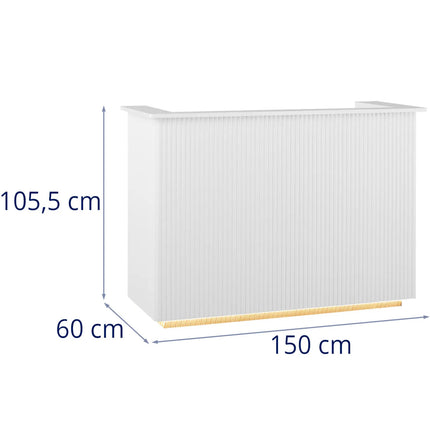 Physa Reception reception counter for the hotel living room with lighting, lockable - white and gold – image 7