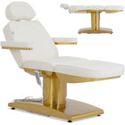 Physa SPA beauty chair, heated, 3 engines, 200 kg VARESE - white and gold