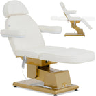Physa APRILIA heated cosmetic chair for tattoo massage - white and gold