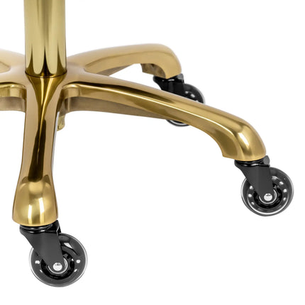 Physa Saddle cosmetic stool on wheels up to 150 kg YORK - black and gold – image 4