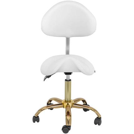 Physa MANNHEIM white and gold saddle beauty chair with adjustable backrest – image 7