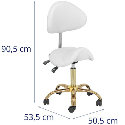 Physa MANNHEIM white and gold saddle beauty chair with adjustable backrest – image 8