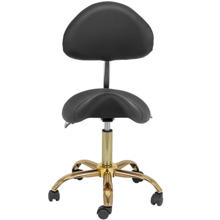 Physa MANNHEIM saddle beauty chair with adjustable backrest, black and gold – image 7