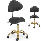 Physa MANNHEIM saddle beauty chair with adjustable backrest, black and gold