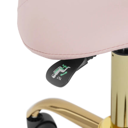 Physa MANNHEIM beauty saddle chair with adjustable backrest, pink and gold – image 4