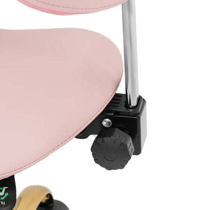 Physa MANNHEIM beauty saddle chair with adjustable backrest, pink and gold – image 5