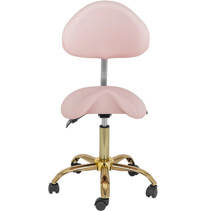 Physa MANNHEIM beauty saddle chair with adjustable backrest, pink and gold – image 7