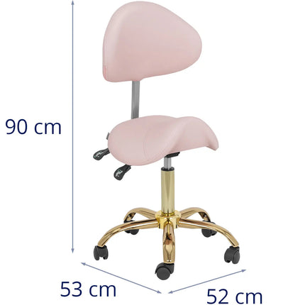 Physa MANNHEIM beauty saddle chair with adjustable backrest, pink and gold – image 8