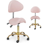 Physa MANNHEIM beauty saddle chair with adjustable backrest, pink and gold
