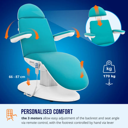 Physa TIVOLI electric cosmetic chair for tattoo massage - blue – image 5