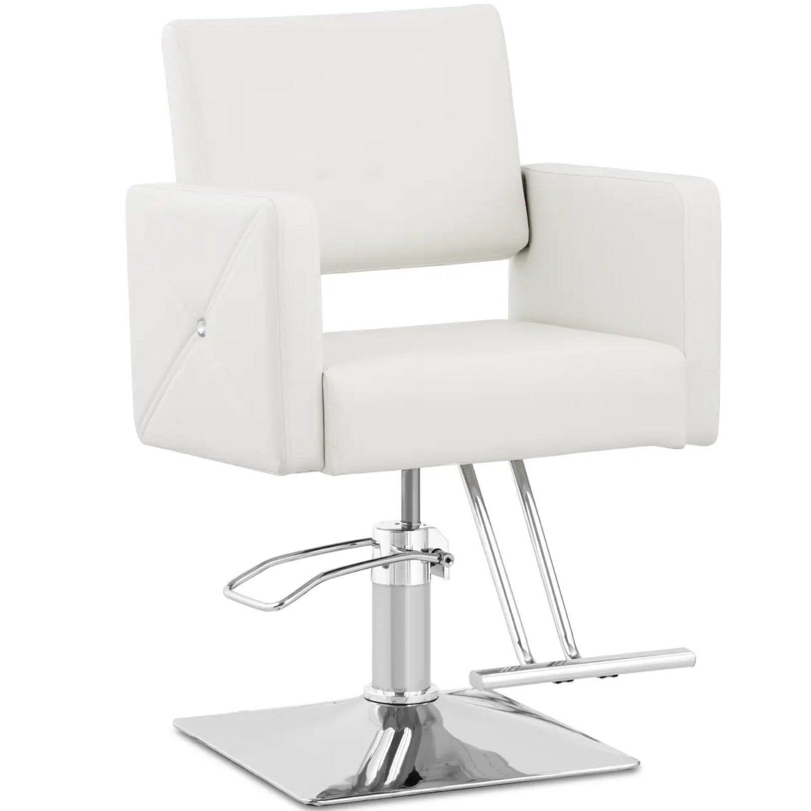 Physa Barber hairdressing chair with footrest CARLISLE - silver white – image 2