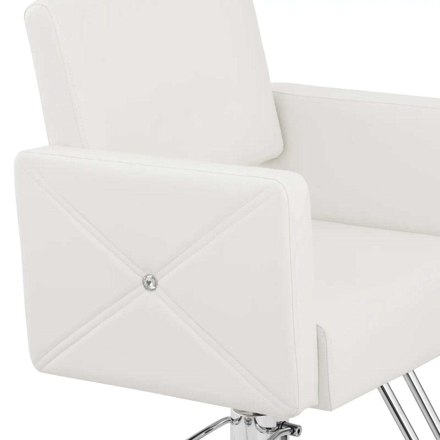 Physa Barber hairdressing chair with footrest CARLISLE - silver white – image 4