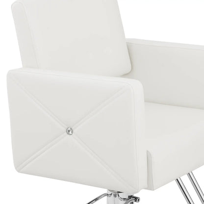 Physa Barber hairdressing chair with footrest CARLISLE - silver white – image 4