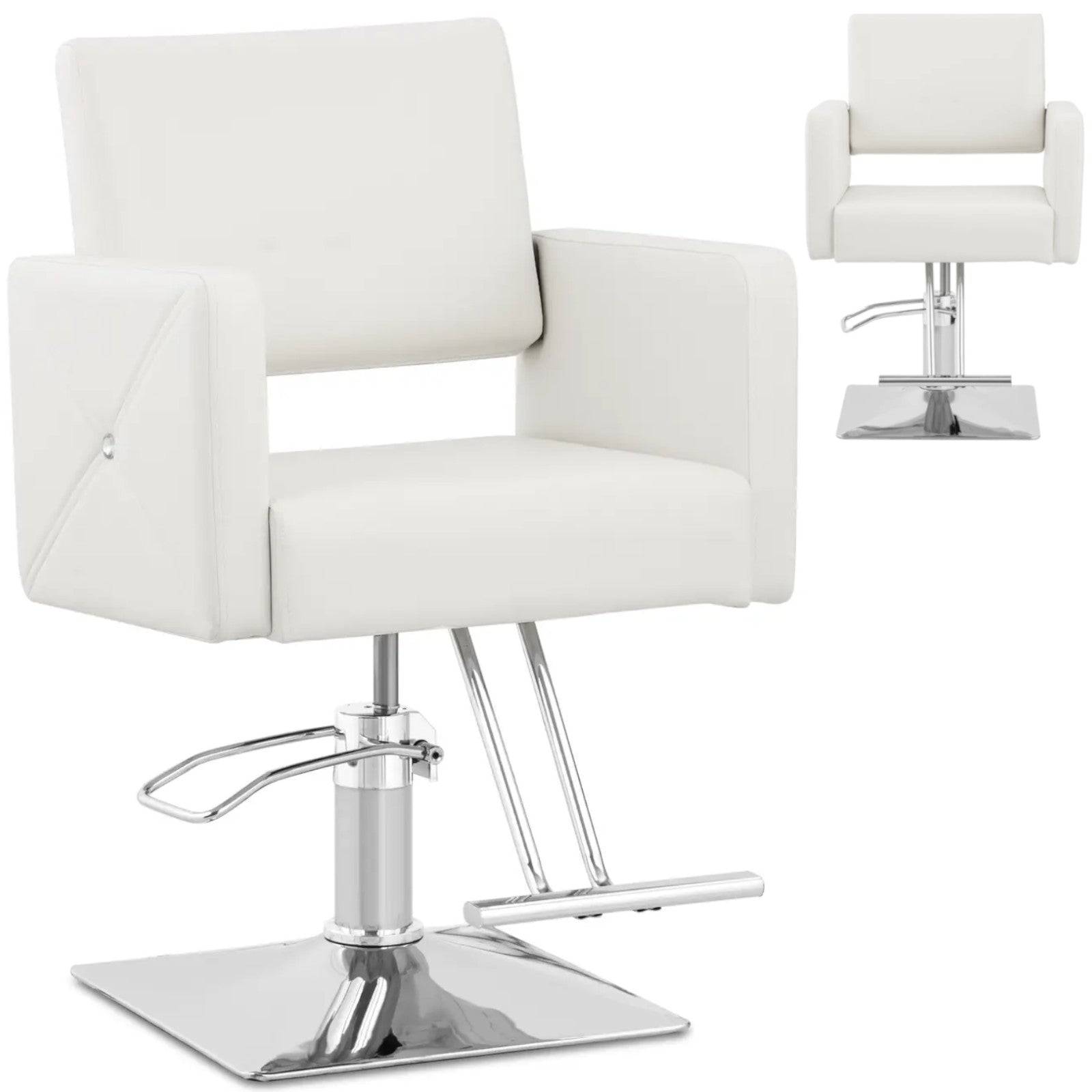 Physa Barber hairdressing chair with footrest CARLISLE - silver white